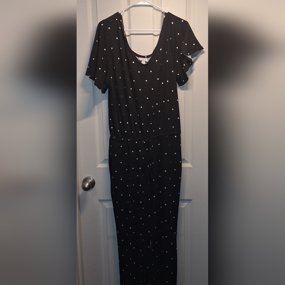 LuLaRoe Black Polka Dot Jumpsuit 2XL